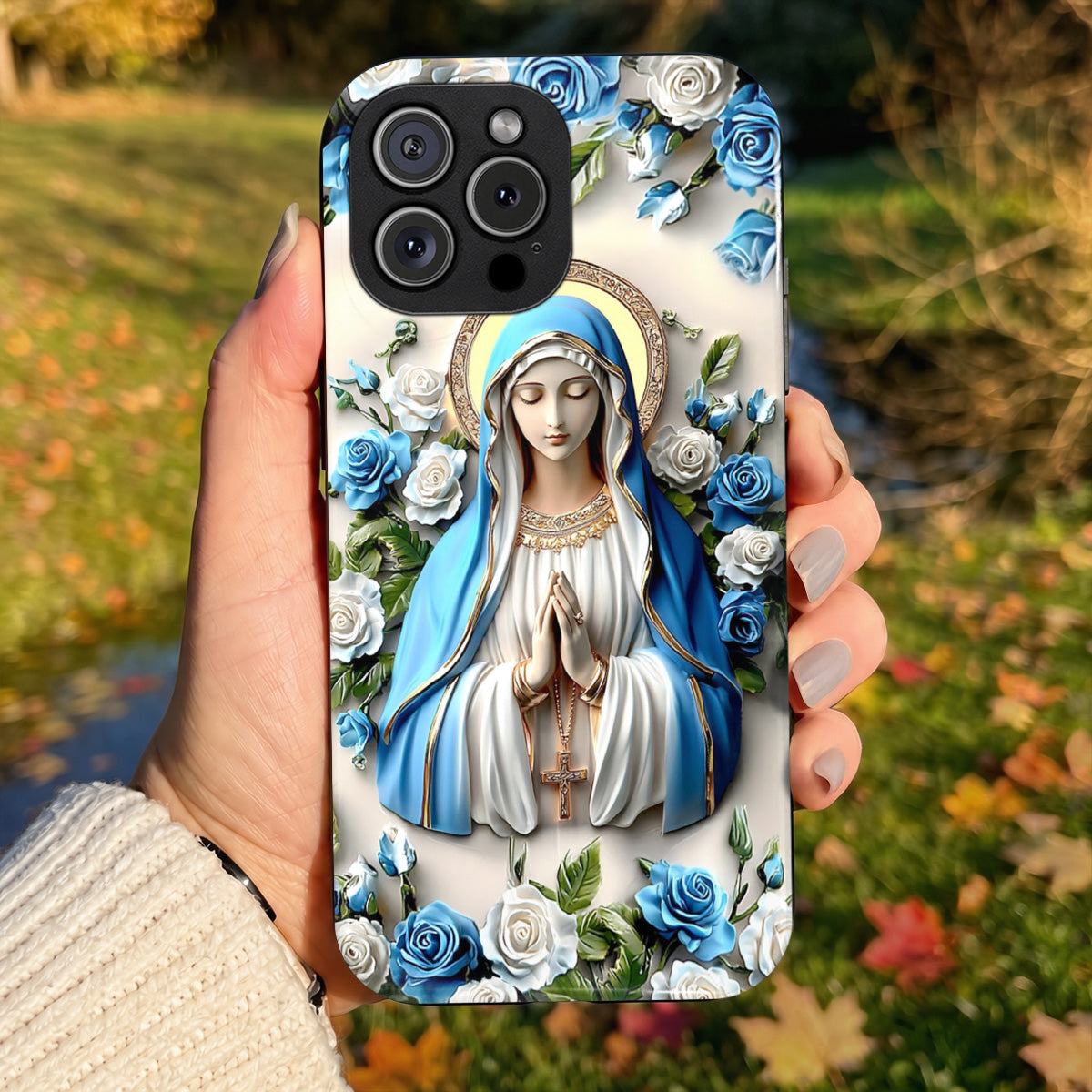 Lorva Phone Case Charming Virgin Mary Roses
