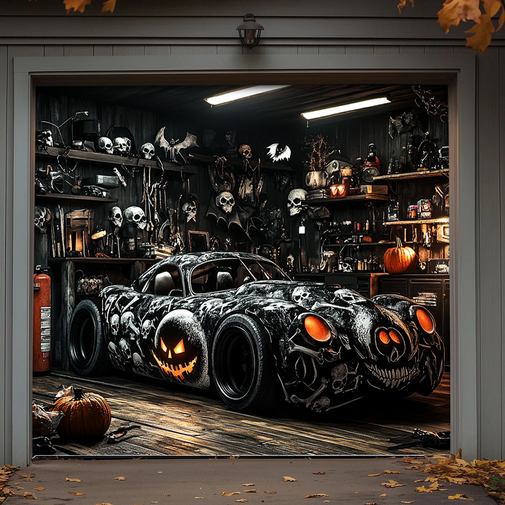 Lorva Halloween Garage Door Banner Decoration Haunted Car Garage Halloween