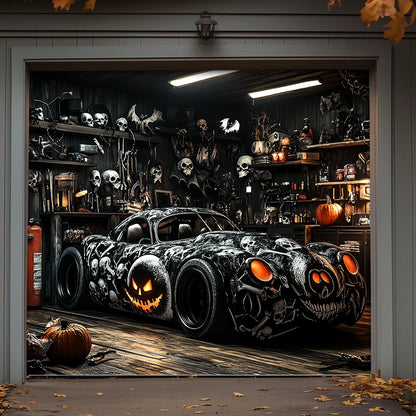 Lorva Halloween Garage Door Banner Decoration Haunted Car Garage Halloween