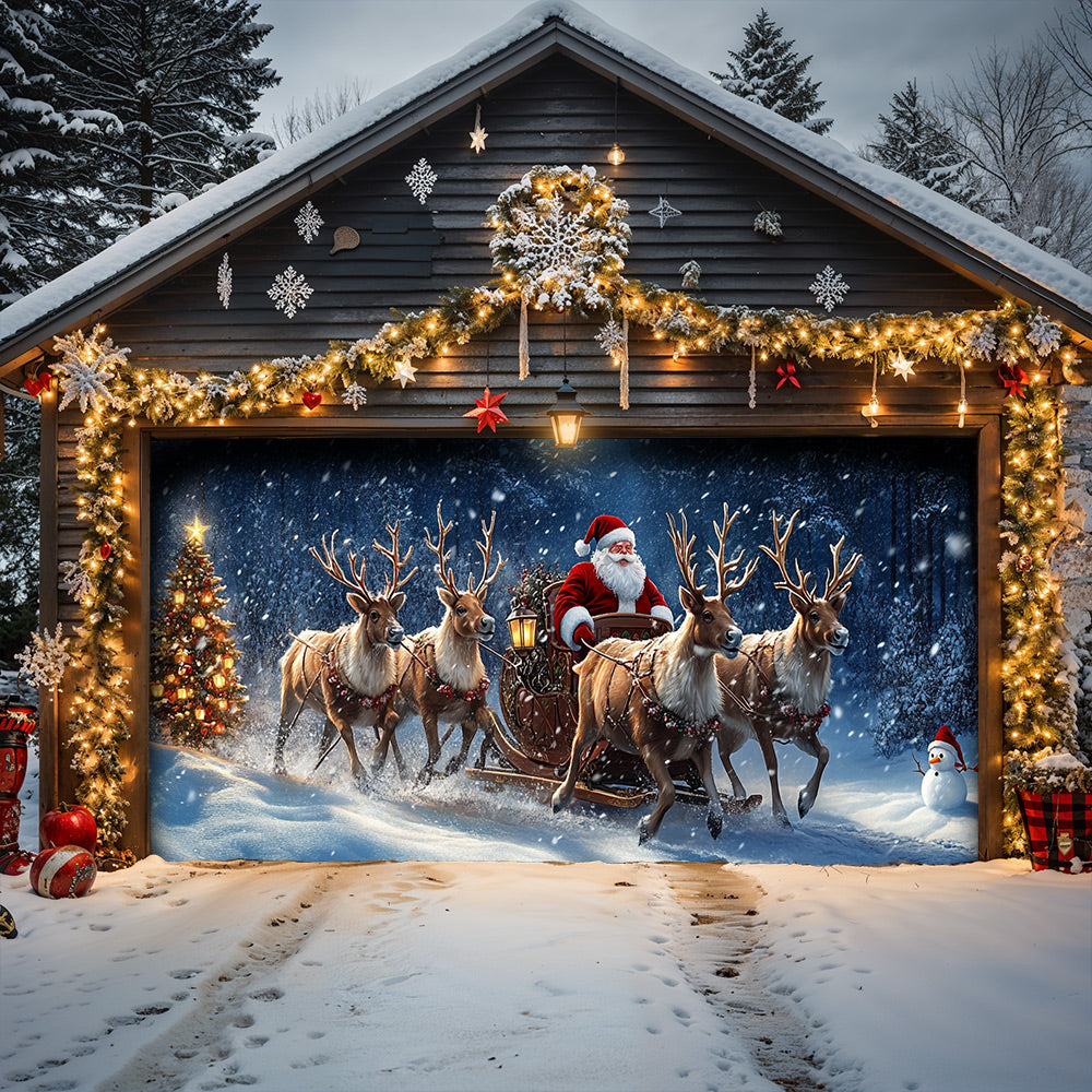 Lorva Christmas Garage Door Banner Decoration Happy Trip