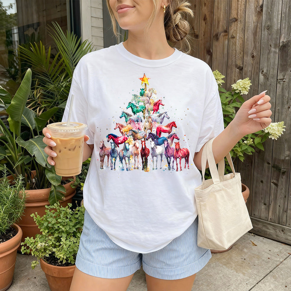 Lorva Horse T-shirt Happy Christmas