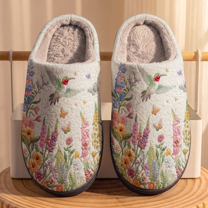 Lorva Hummingbird Fleece Lined Slippers Fluttering Blossoms