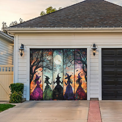 Lorva Halloween Garage Door Banner Decoration Mystic Witches