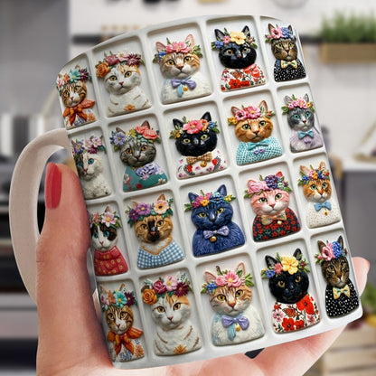 Lorva Mug Beautiful Floral Cats