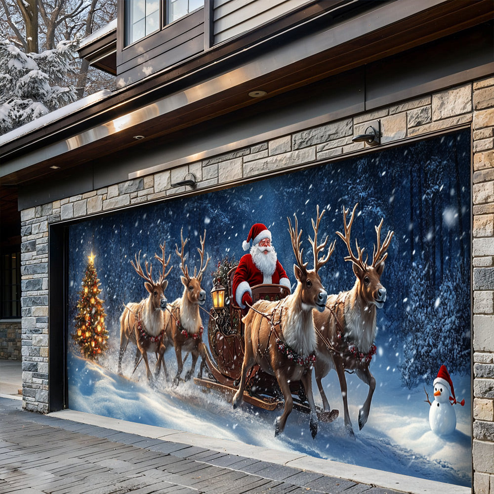 Lorva Christmas Garage Door Banner Decoration Happy Trip