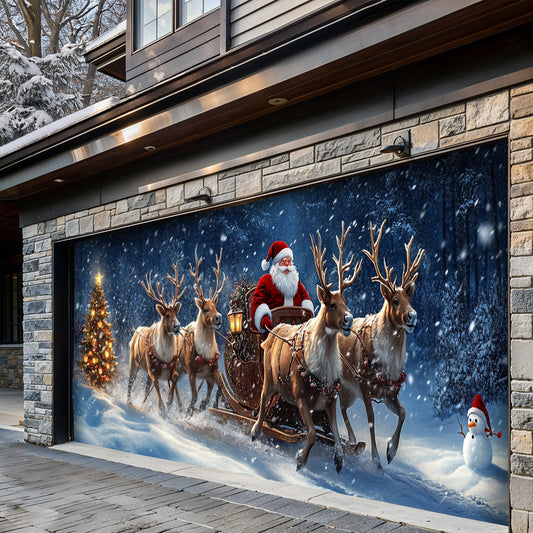 Lorva Christmas Garage Door Banner Decoration Happy Trip