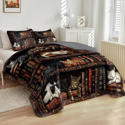 Lorva All Season Quilt 3-Piece Set The Literary Cat Collection