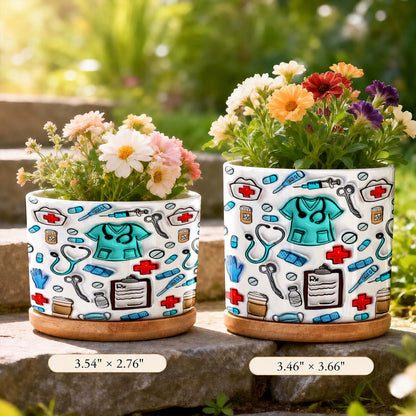 Lorva Nurse Ceramic Plant Pot Puffy Nurse Life