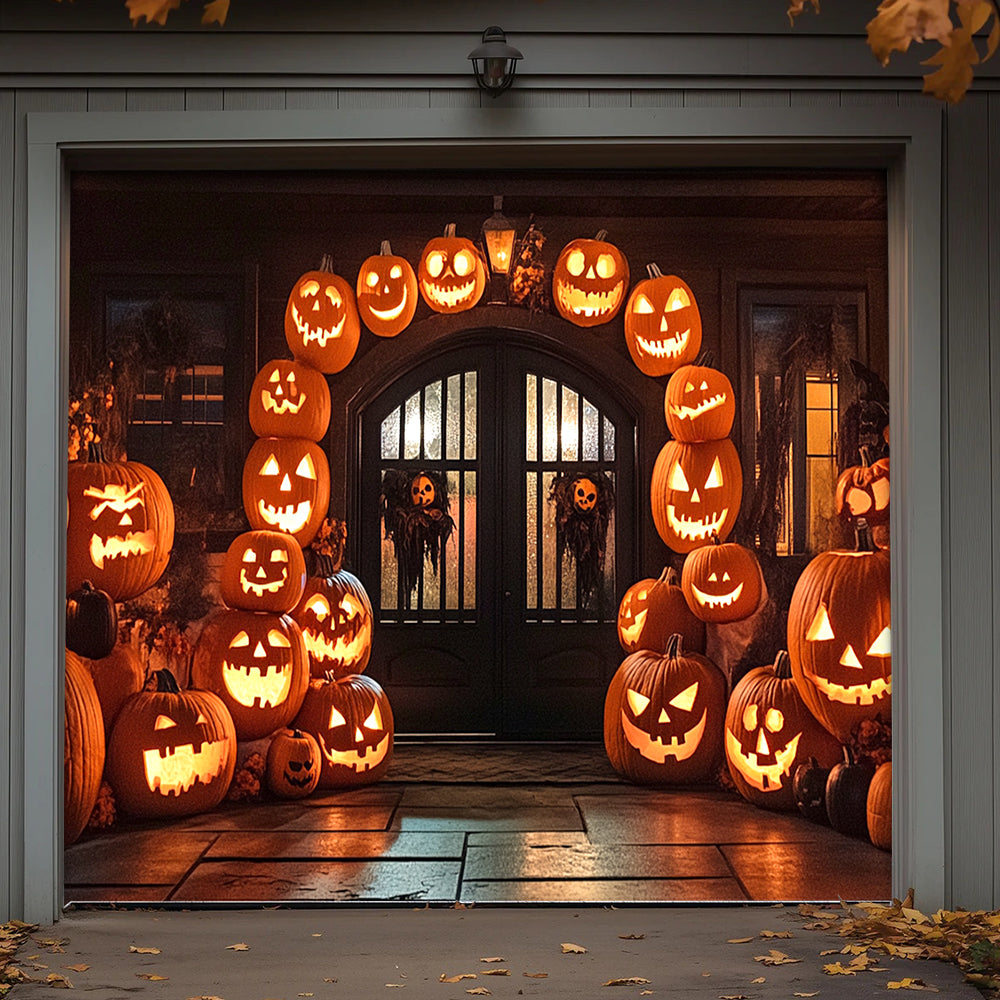 Lorva Halloween Garage Door Banner Decoration The Haunted Pumpkin House