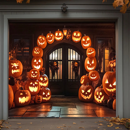 Lorva Halloween Garage Door Banner Decoration The Haunted Pumpkin House