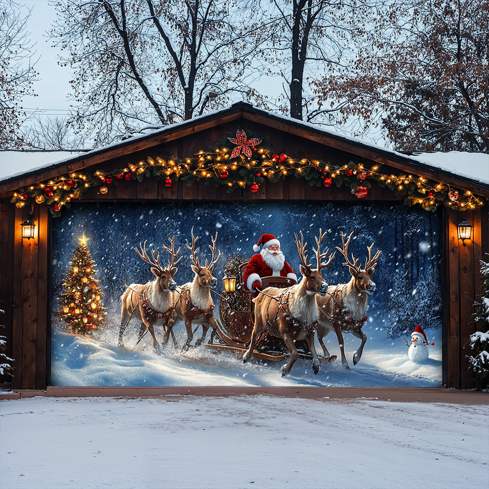 Lorva Christmas Garage Door Banner Decoration Happy Trip