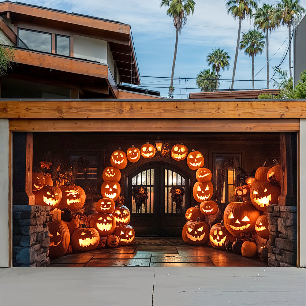 Lorva Halloween Garage Door Banner Decoration The Haunted Pumpkin House