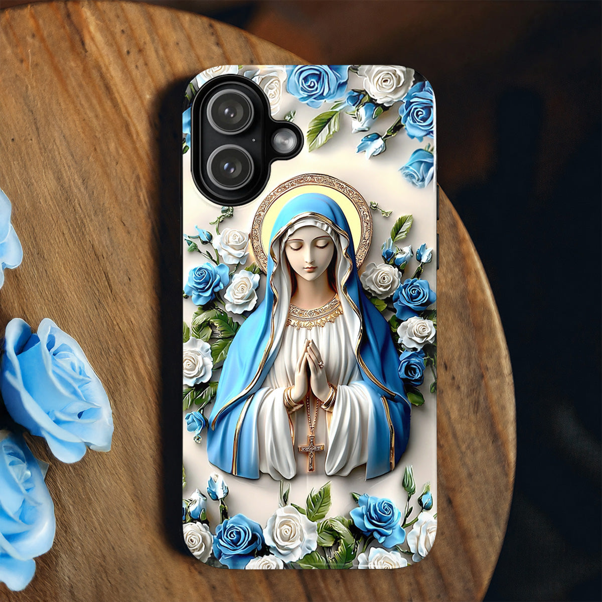 Lorva Phone Case Charming Virgin Mary Roses
