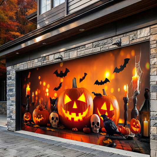 Lorva Halloween Garage Door Banner Decoration Bewitched Pumpkin Night