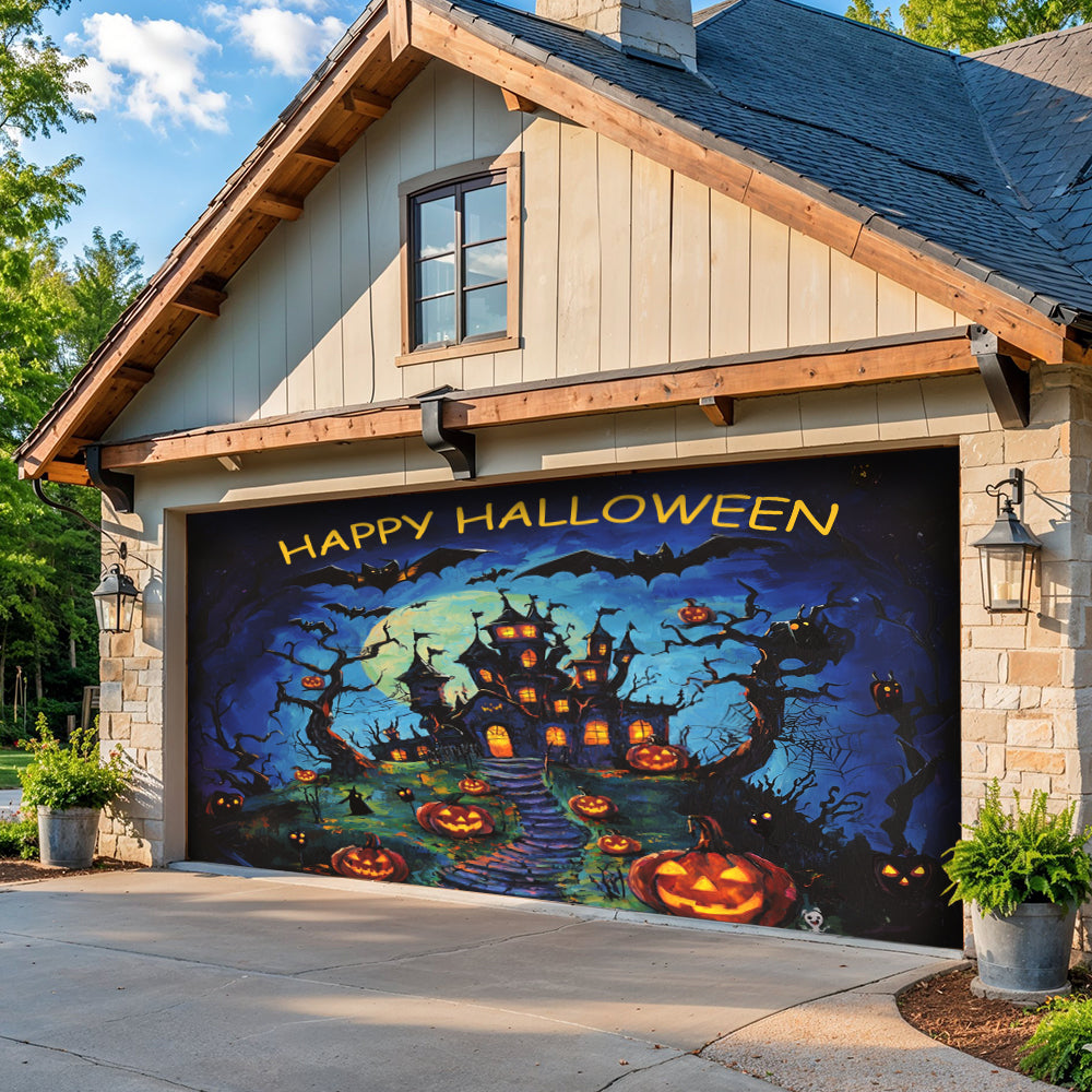 Lorva Happy Halloween Garage Door Banner Decoration