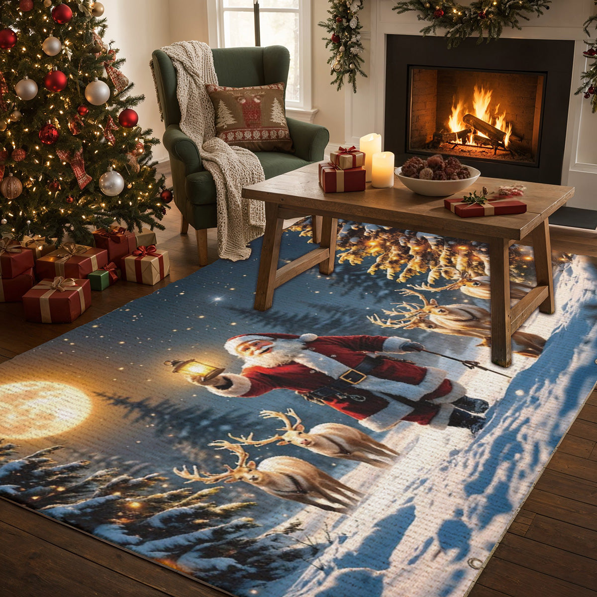 Lorva Christmas Area Rug Let's Move Forward