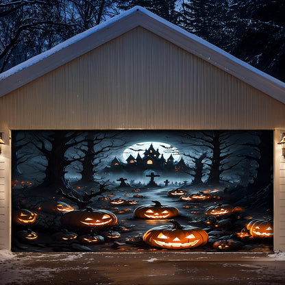 Lorva Garage Door Banner Decoration Halloween Pumpkin Haunted House