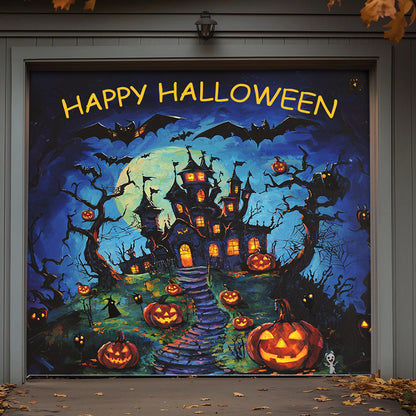 Lorva Happy Halloween Garage Door Banner Decoration