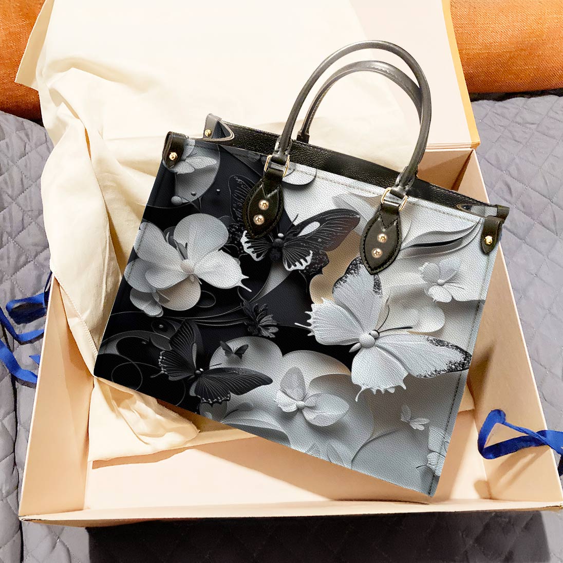 Lorva Leather Bag Monochrome Mirage