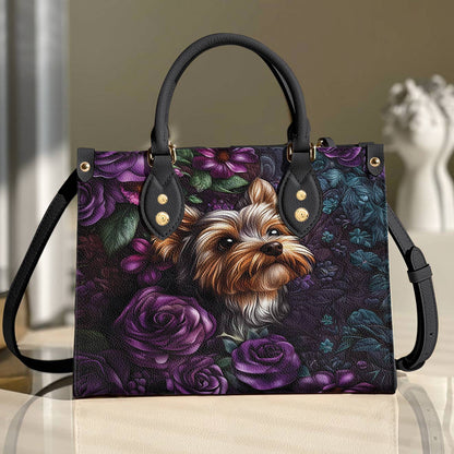 Lorva Leather Bag Velvet Yorkie Bloom