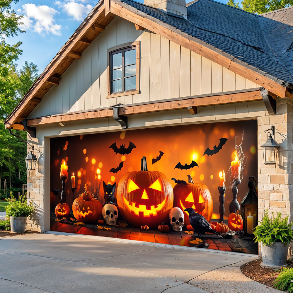 Lorva Halloween Garage Door Banner Decoration Bewitched Pumpkin Night