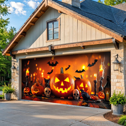 Lorva Halloween Garage Door Banner Decoration Bewitched Pumpkin Night