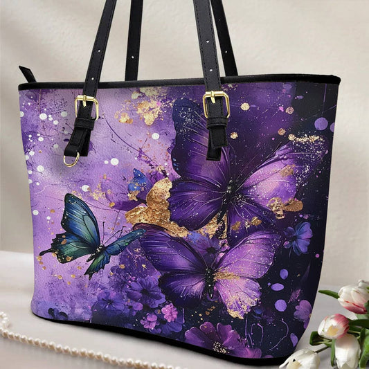 Lorva Butterfly Leather Tote Bag Celestial Flight