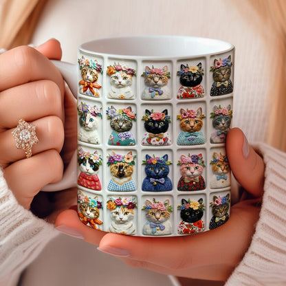 Lorva Mug Beautiful Floral Cats