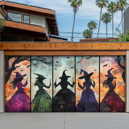 Lorva Halloween Garage Door Banner Decoration Mystic Witches