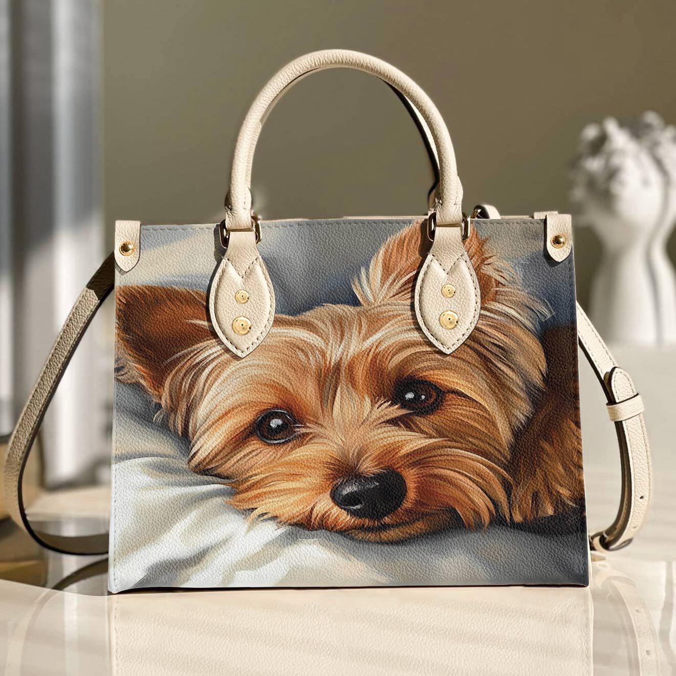 Lorva Yorkie Leather Bag Cozy Yorkie Delight