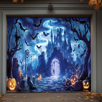 Lorva Halloween Garage Door Banner Decoration Midnight At The Haunted Manor