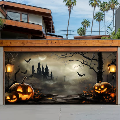Lorva Halloween Garage Door Banner Decoration Haunted Manor Halloween