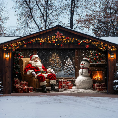 Lorva Christmas Garage Door Banner Decoration Santa’s Cozy Living Room