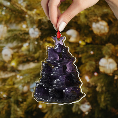 Lorva Cat 2D Acrylic Ornament Amethyst Catmas Tree