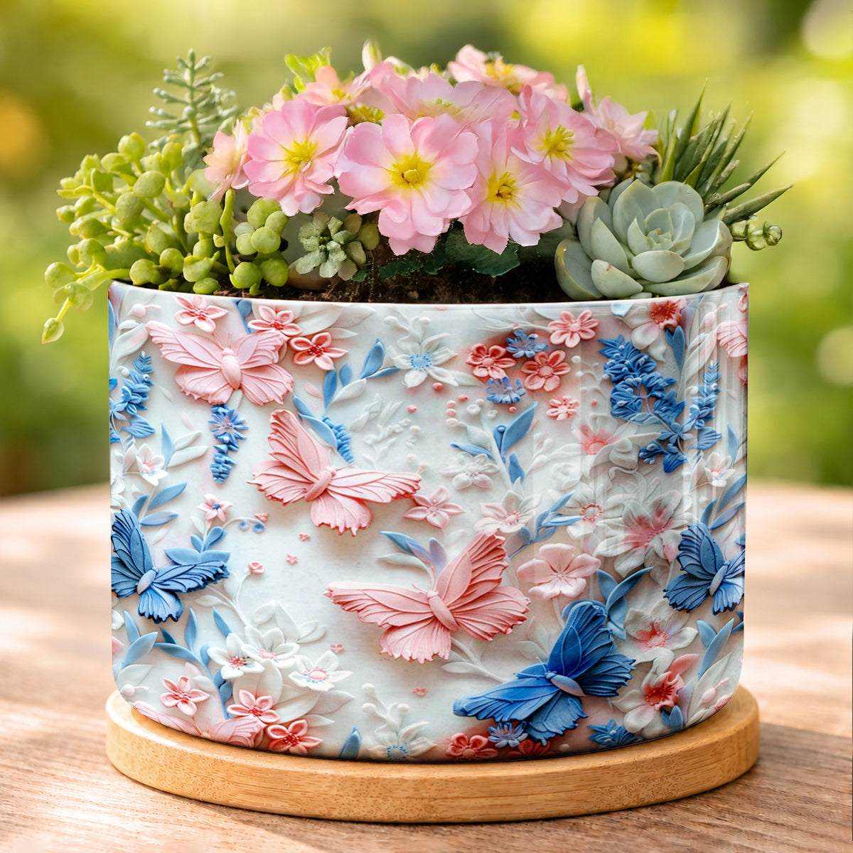Lorva Ceramic Plant Pot Beautiful Floral Butterfly