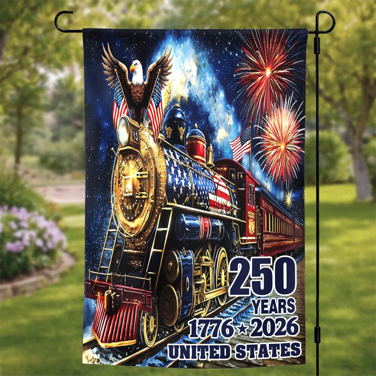 Lorva Garden America Flag Eagle Of The Rails