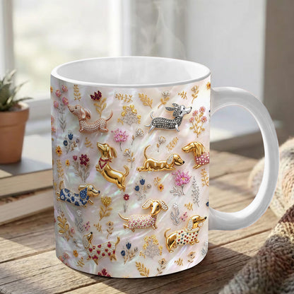 Lorva Dachshund Mug Sparkling Field Flowers