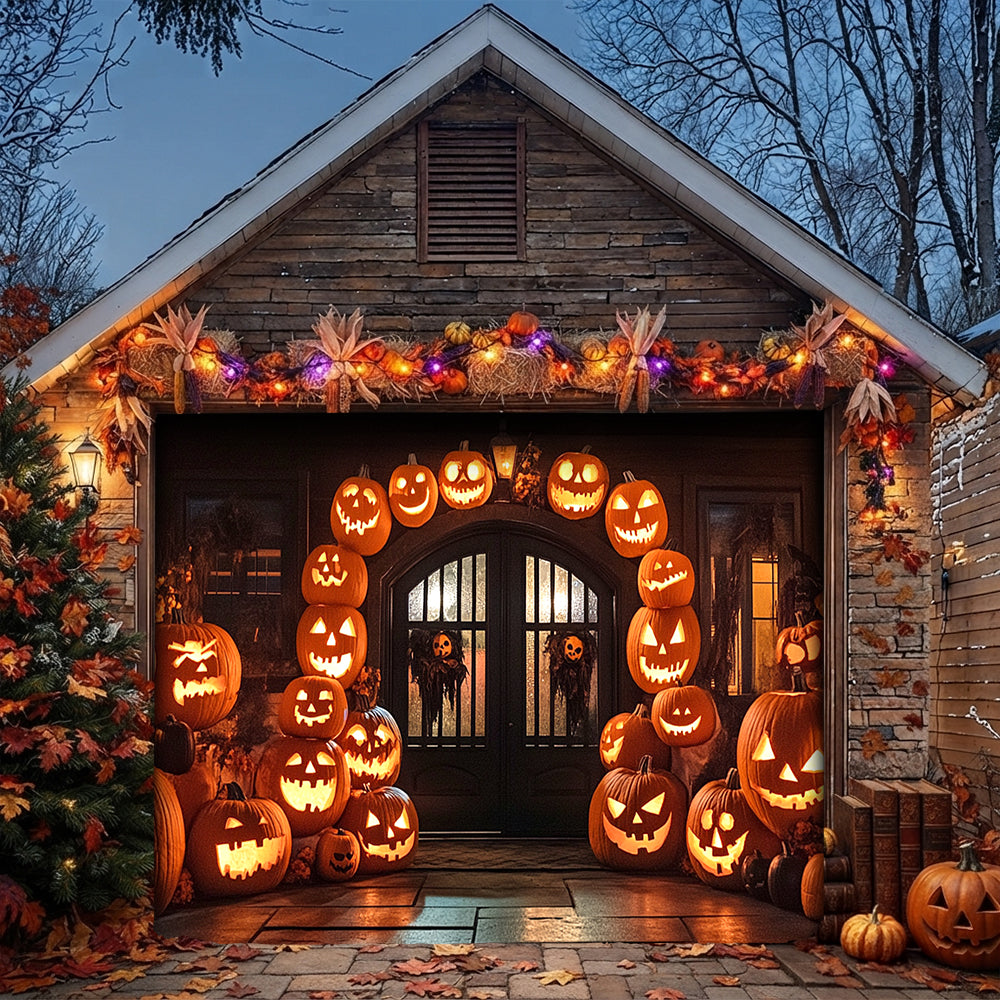 Lorva Halloween Garage Door Banner Decoration The Haunted Pumpkin House