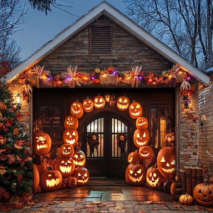 Lorva Halloween Garage Door Banner Decoration The Haunted Pumpkin House