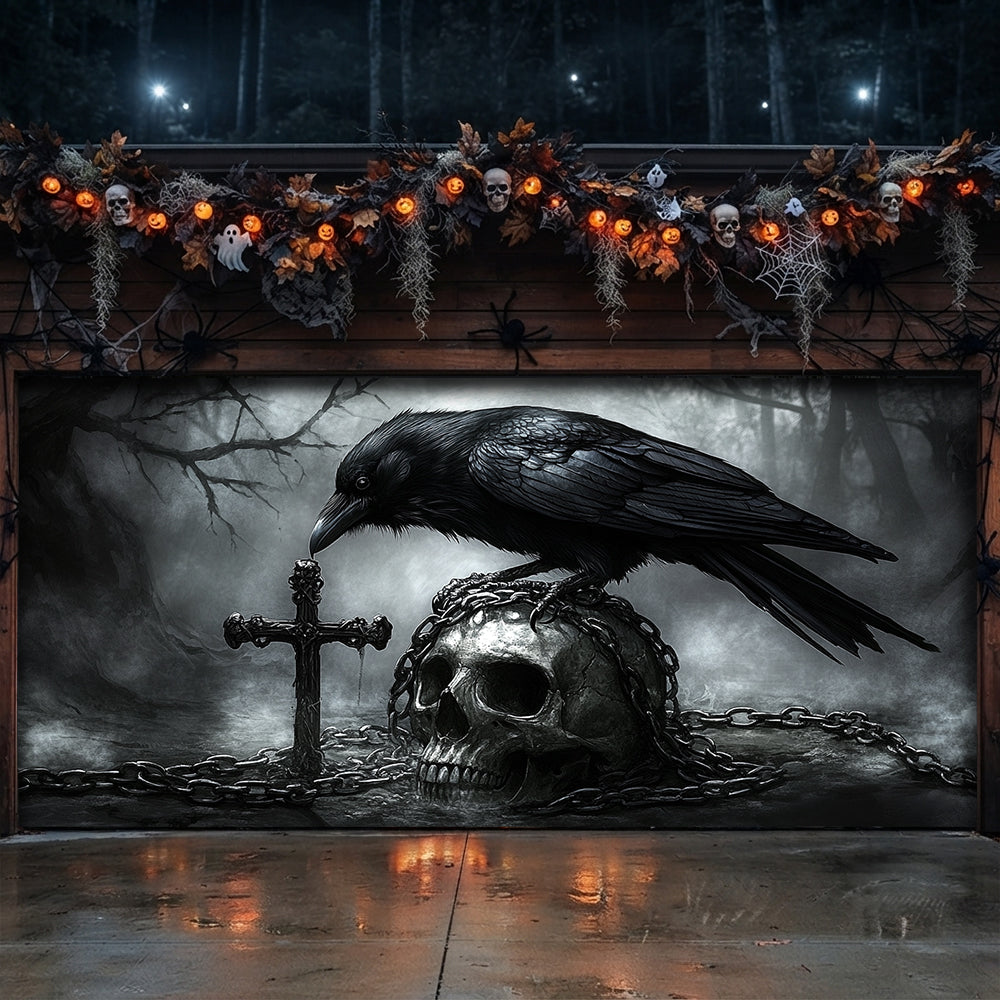 Lorva Halloween Garage Door Banner Decoration  Faith In The Darkness