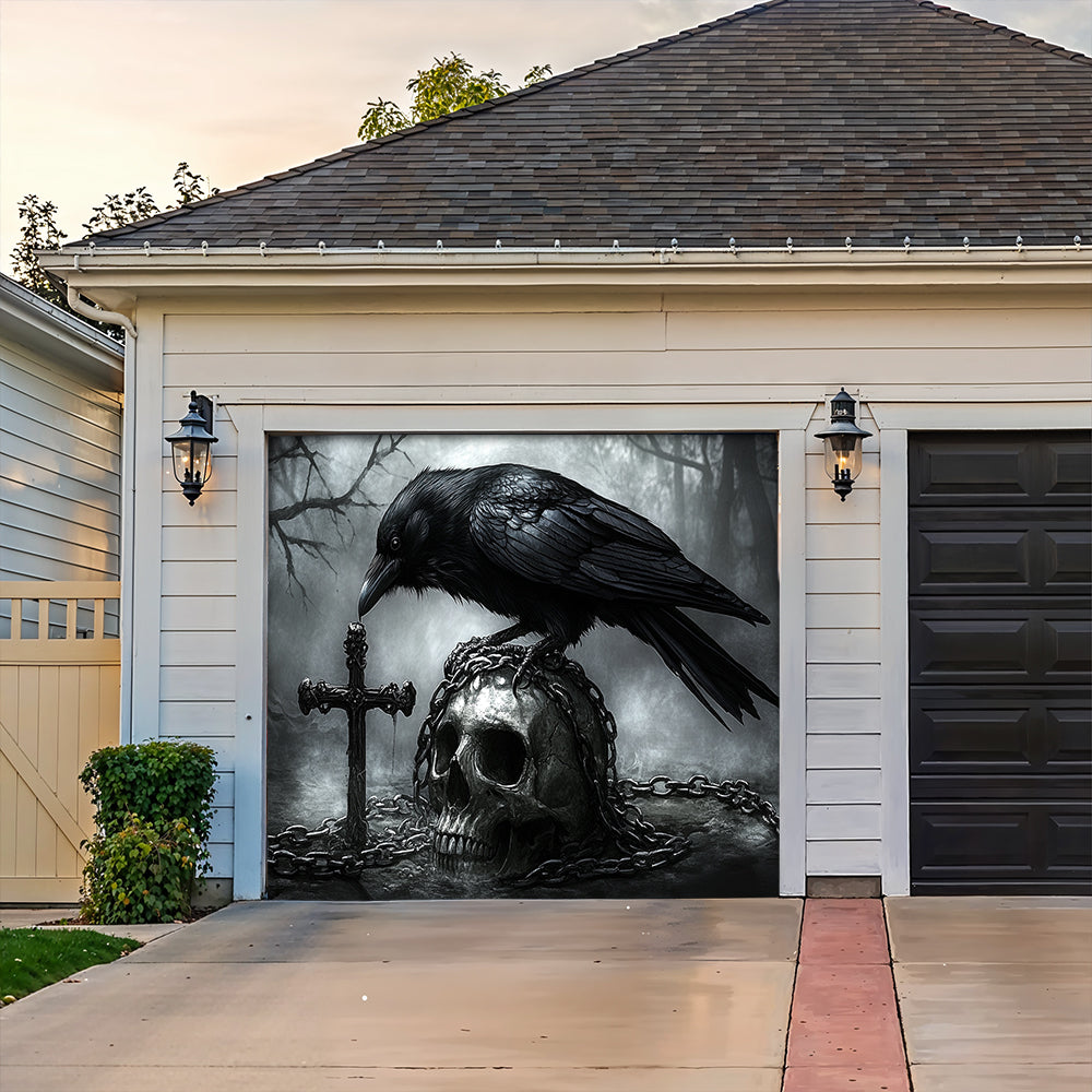 Lorva Halloween Garage Door Banner Decoration  Faith In The Darkness
