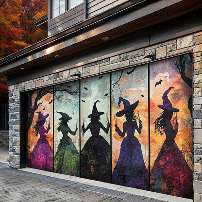 Lorva Halloween Garage Door Banner Decoration Mystic Witches