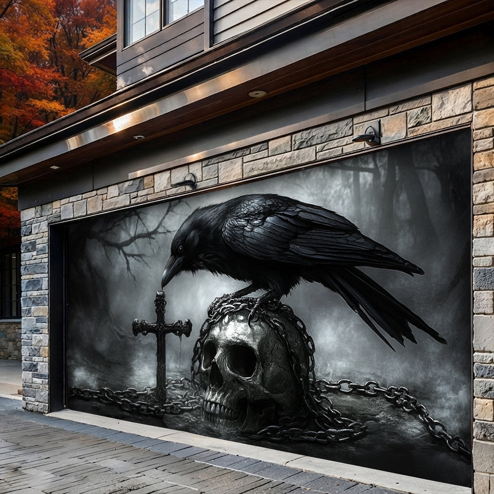 Lorva Halloween Garage Door Banner Decoration  Faith In The Darkness