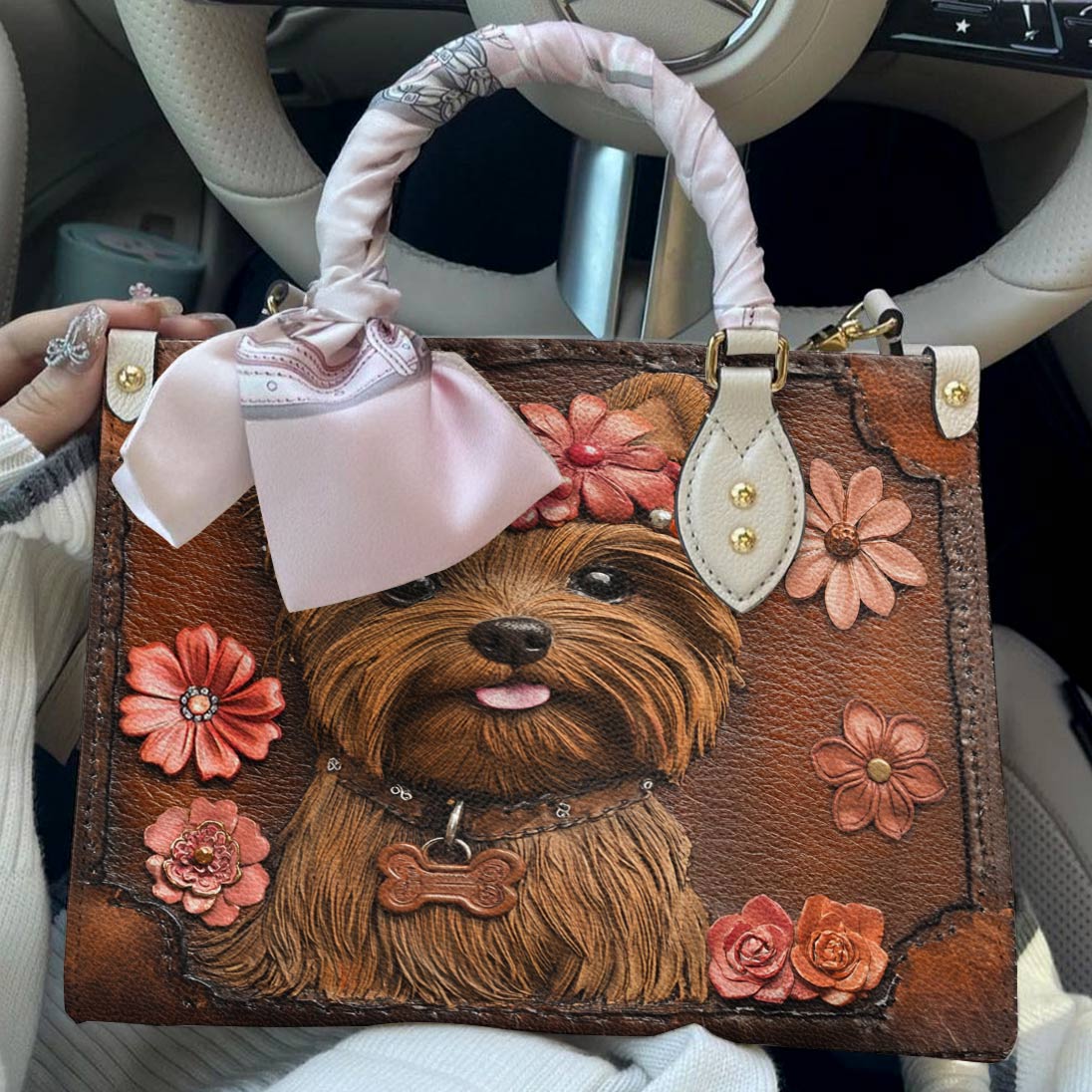 Lorva Leather Bag Wildflower Yorkie