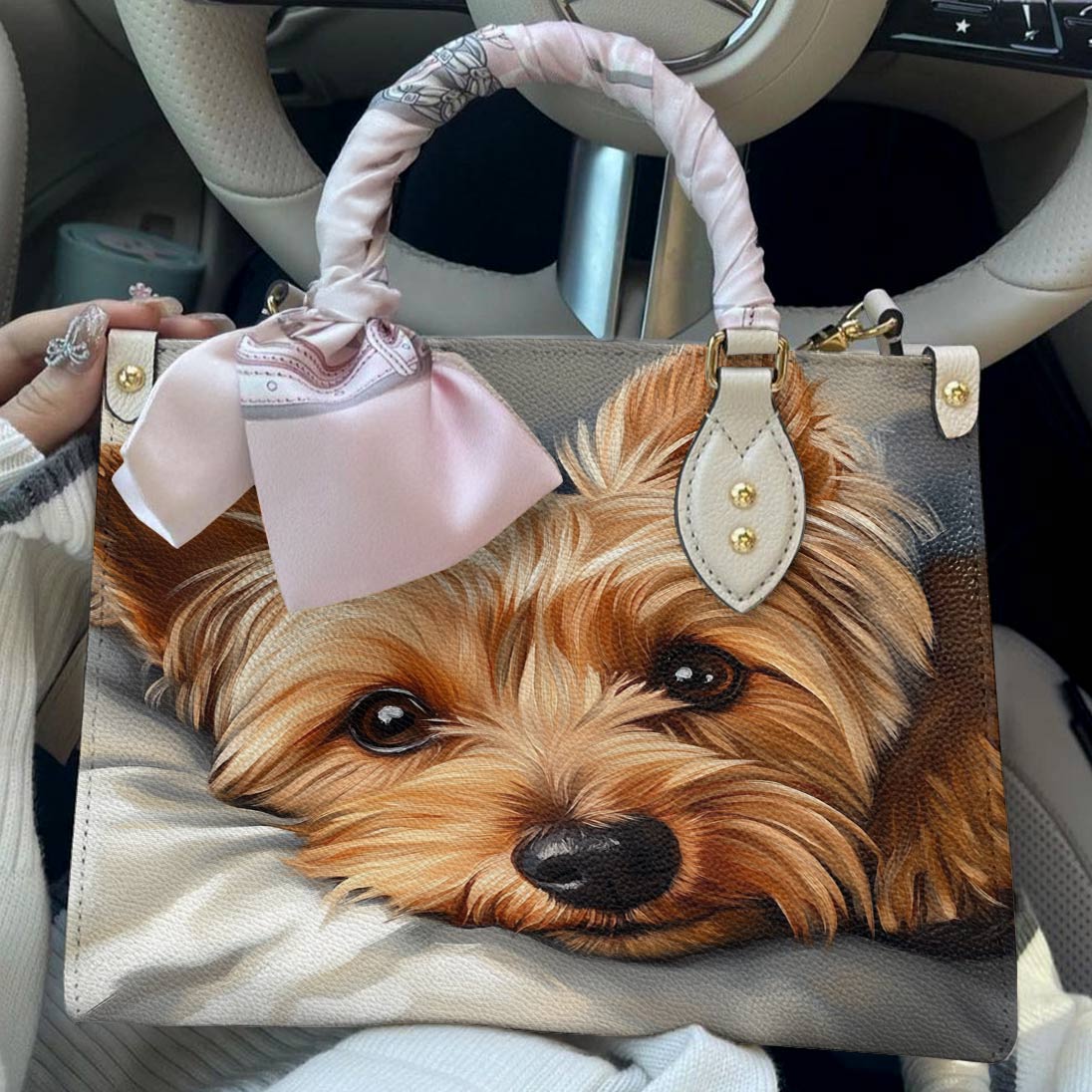 Lorva Yorkie Leather Bag Cozy Yorkie Delight
