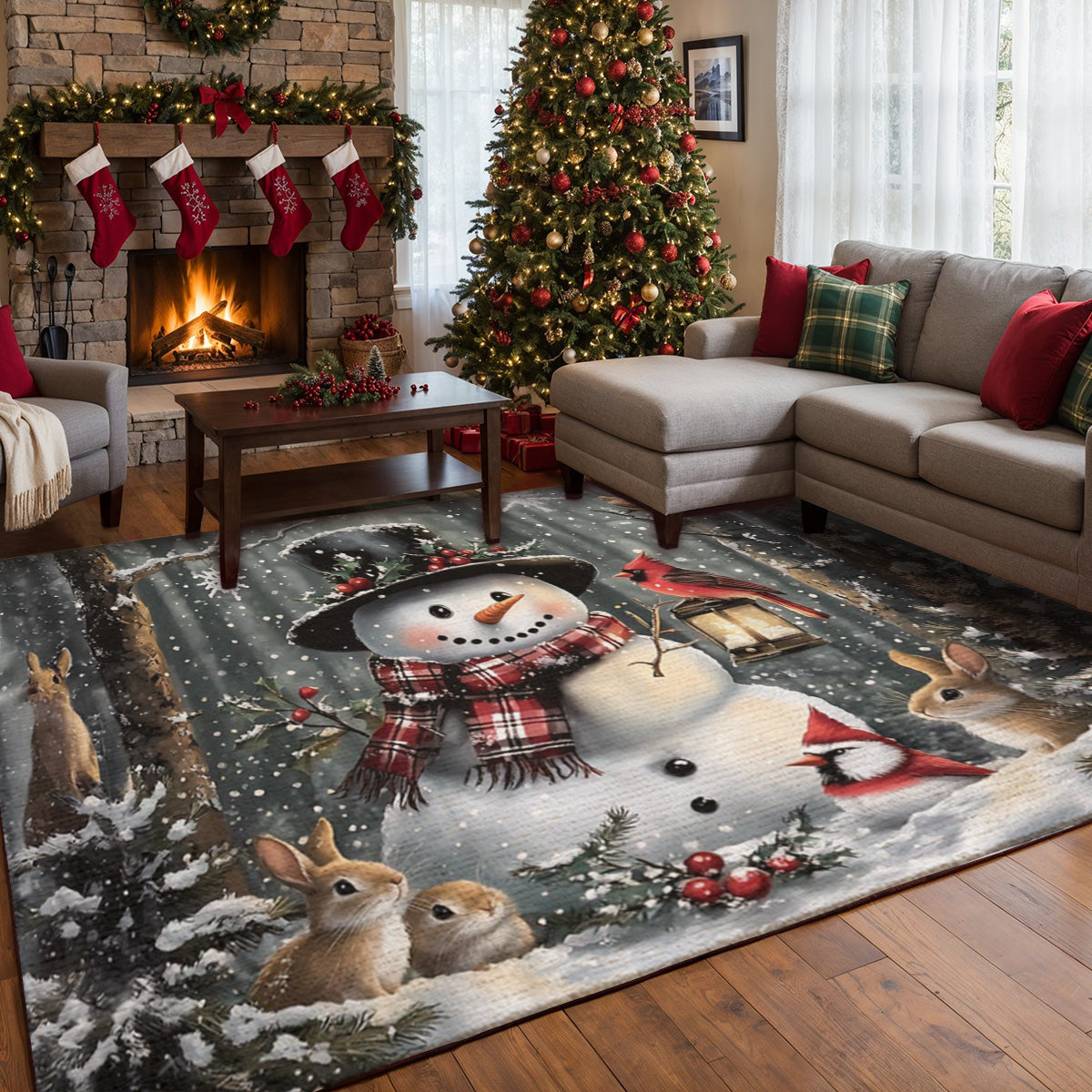 Lorva Snowman Christmas Area Rug Love Time
