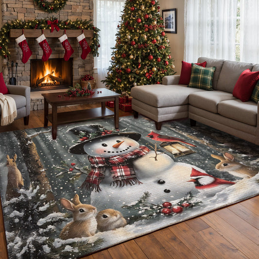 Lorva Snowman Christmas Area Rug Love Time