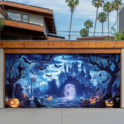 Lorva Halloween Garage Door Banner Decoration Midnight At The Haunted Manor