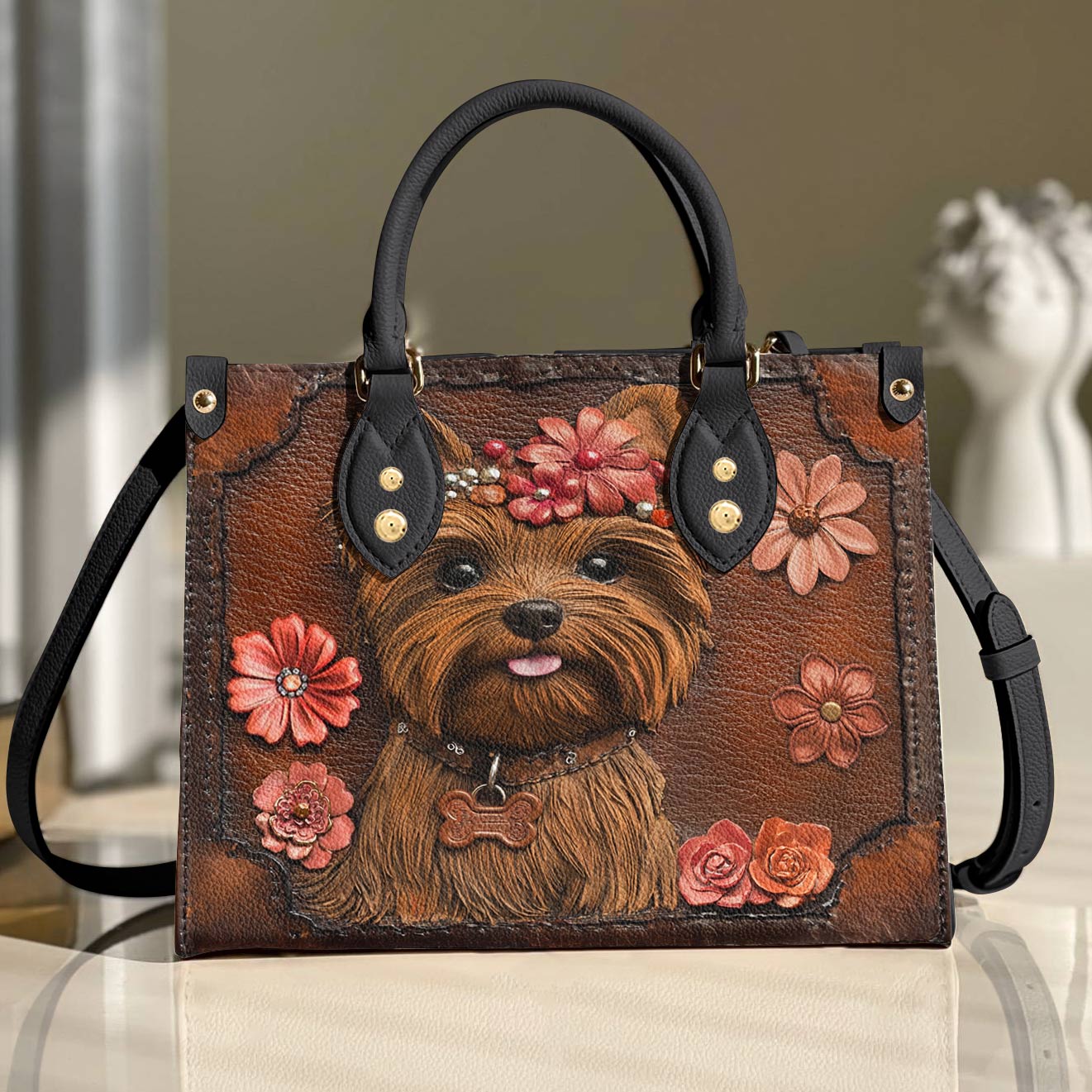 Lorva Leather Bag Wildflower Yorkie