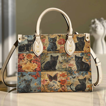 Lorva Leather Bag Mystic Floral Black Cat